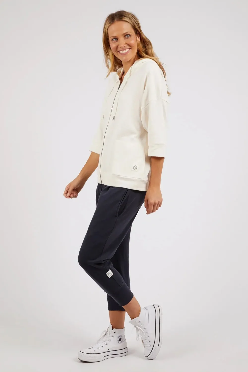 Beachy Zip Hoody in Pearl