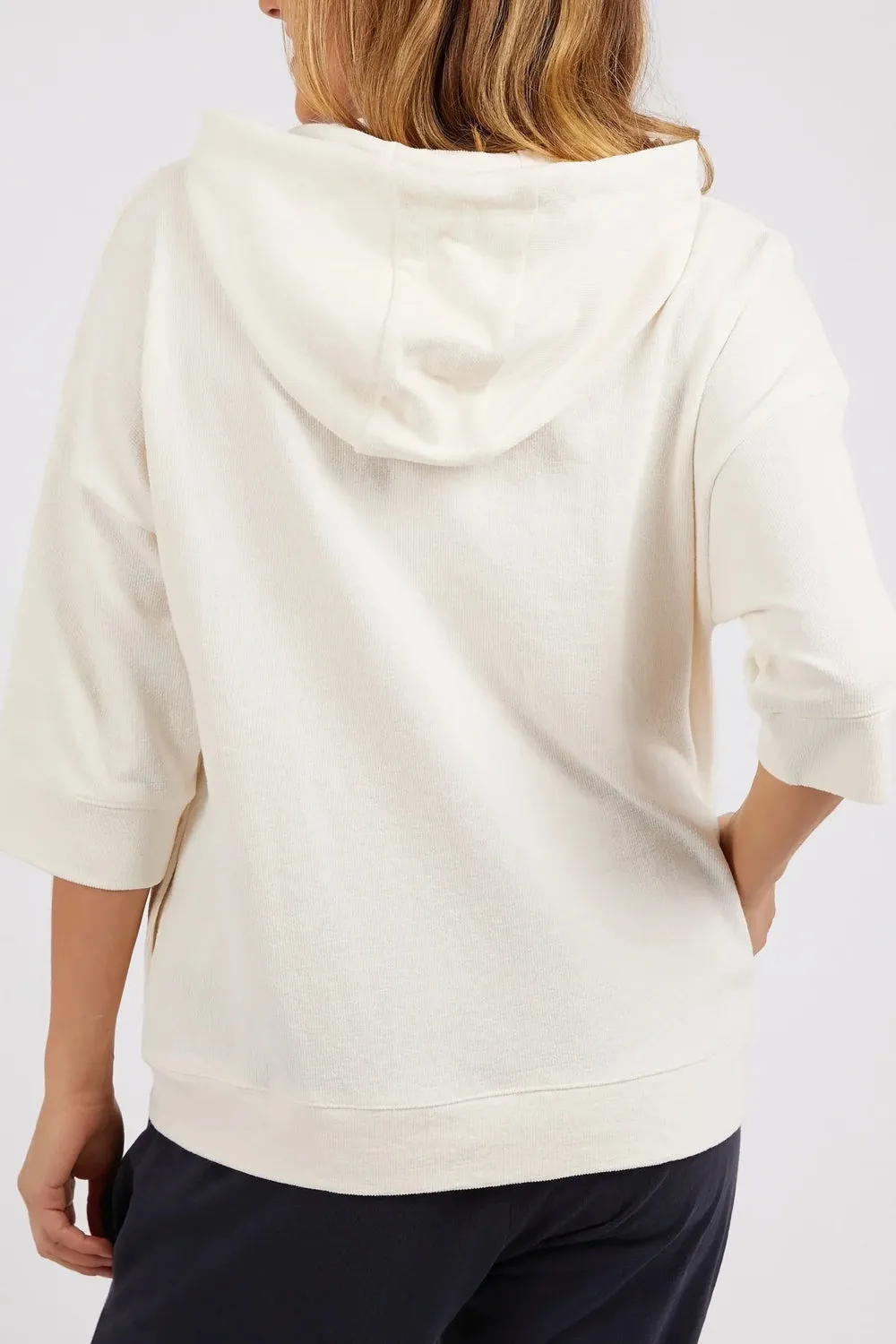Beachy Zip Hoody in Pearl