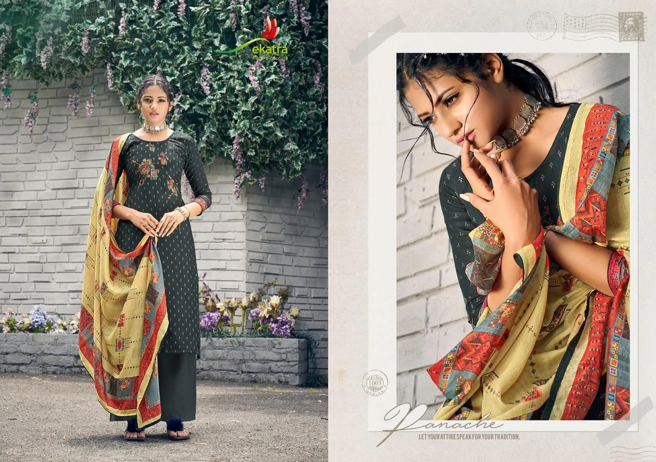 Ekatra Presents Kizie Pure Pashmina Casual Wear Salwar Suits