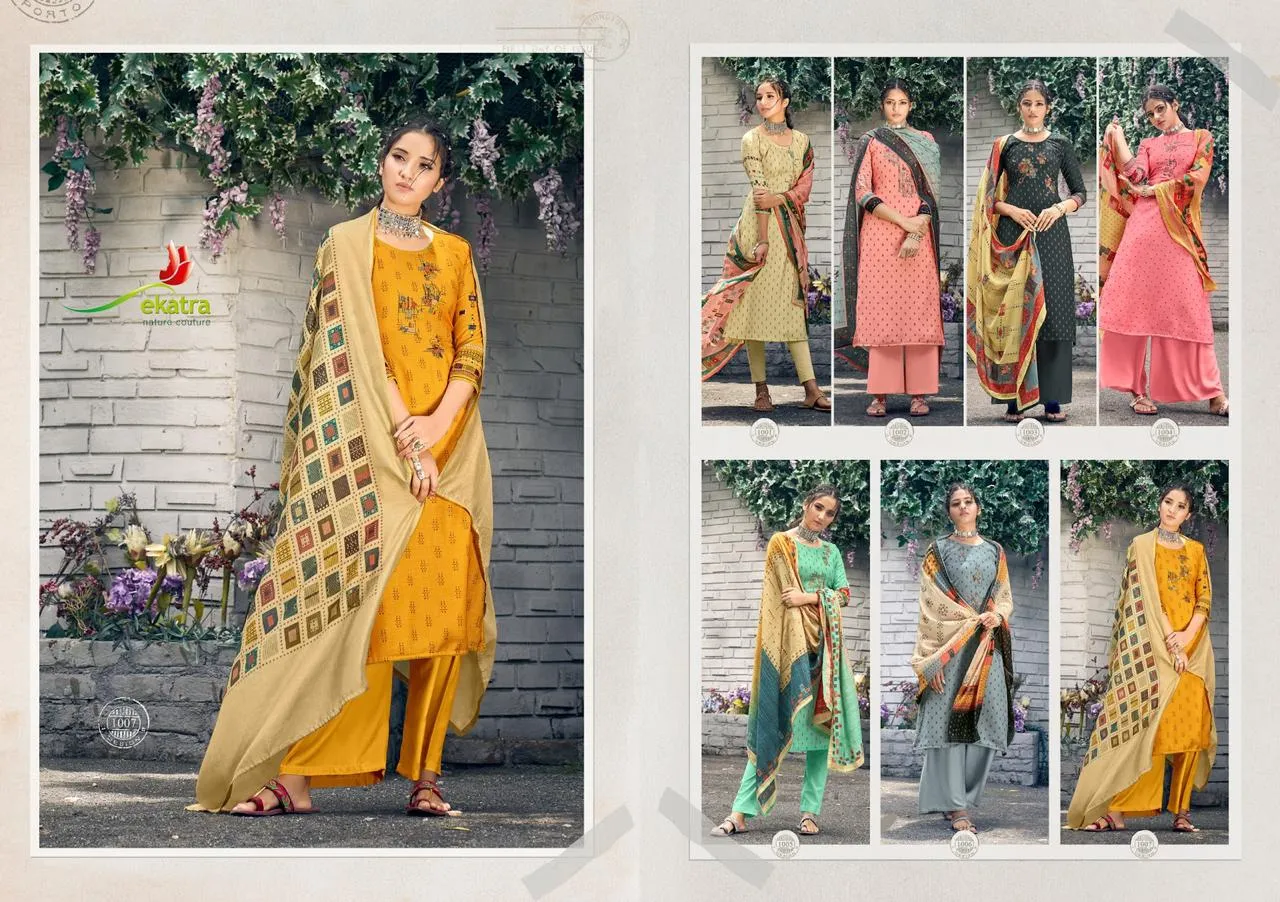 Ekatra Presents Kizie Pure Pashmina Casual Wear Salwar Suits