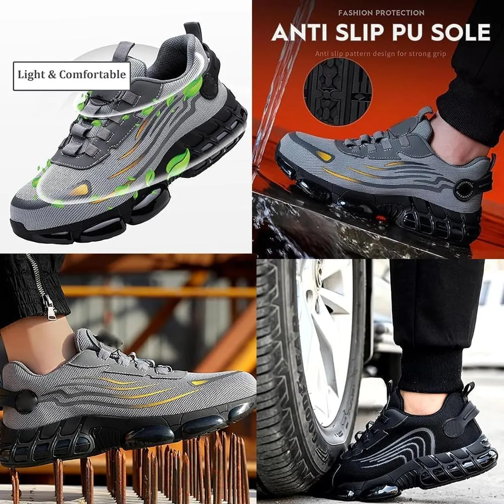 Evontura Ultra-Light Safety Shoes - Composite Toe Work Sneakers for Men & Women | Slip & Puncture Resistant | Breathable Mesh Industrial Shoes | All-Day Comfort Power Trainers