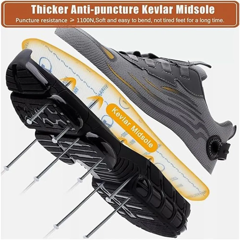 Evontura Ultra-Light Safety Shoes - Composite Toe Work Sneakers for Men & Women | Slip & Puncture Resistant | Breathable Mesh Industrial Shoes | All-Day Comfort Power Trainers