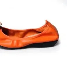 Genuine Leather Flowers Round Toe Soft Bottom Flat