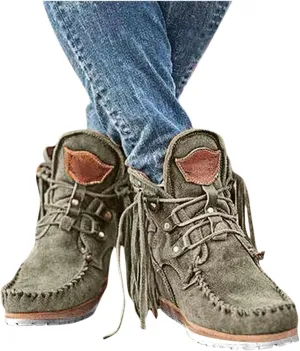 Gibobby Boots for Women Low Heel V-Cut Flat Ankle Boots Comfort Combat Boots Fall Winter Boots Shoes