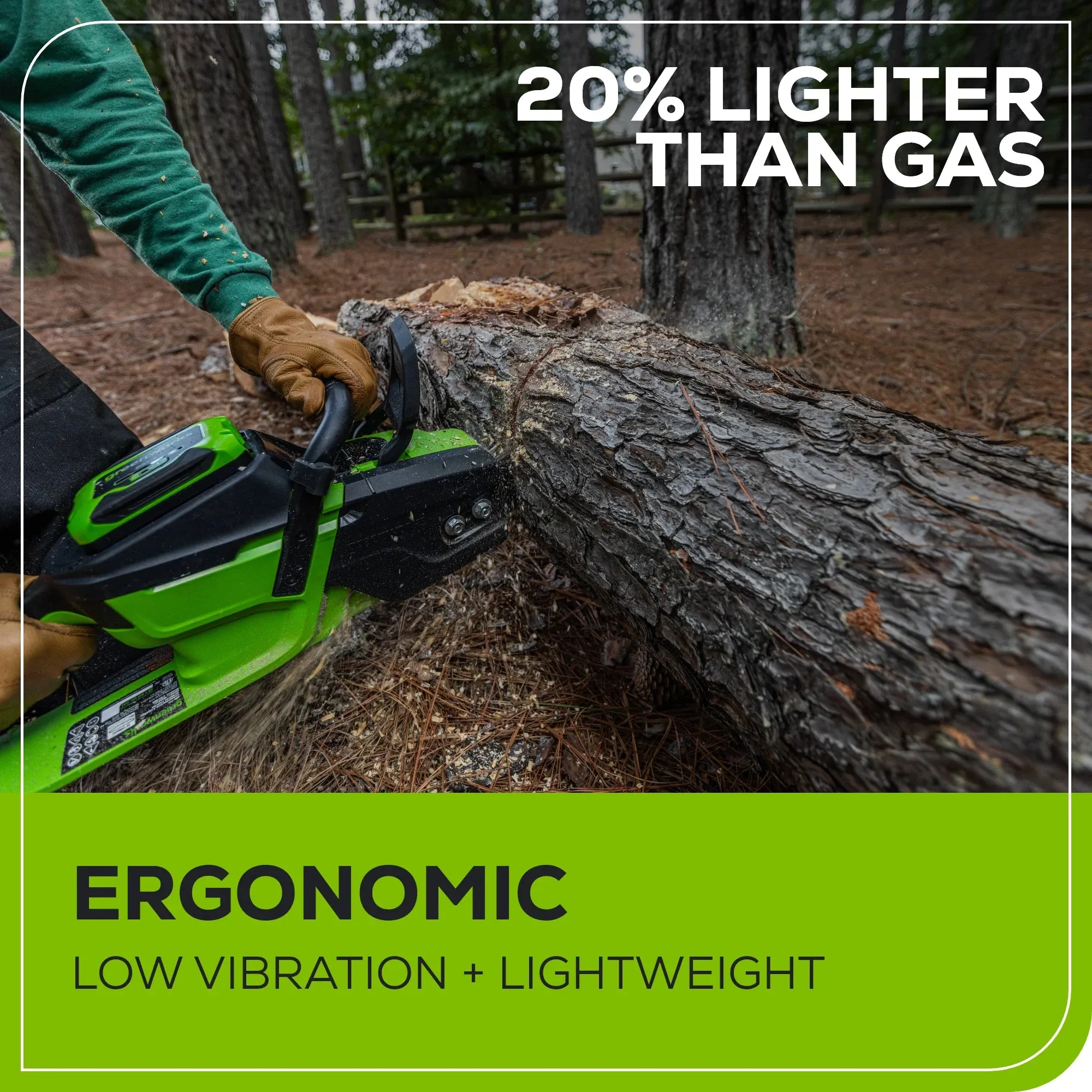 Greenworks 60V 16" 1.5kW Brushless Chainsaw with 2.5 Ah Battery & 3 Amp Charger   Bonus Chain