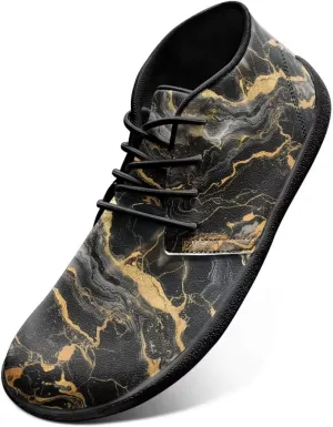 Howilath Marble Print Barefoot Sneakers Men Low Top Extra Width Anti-Skid Running Cross Training Shoe