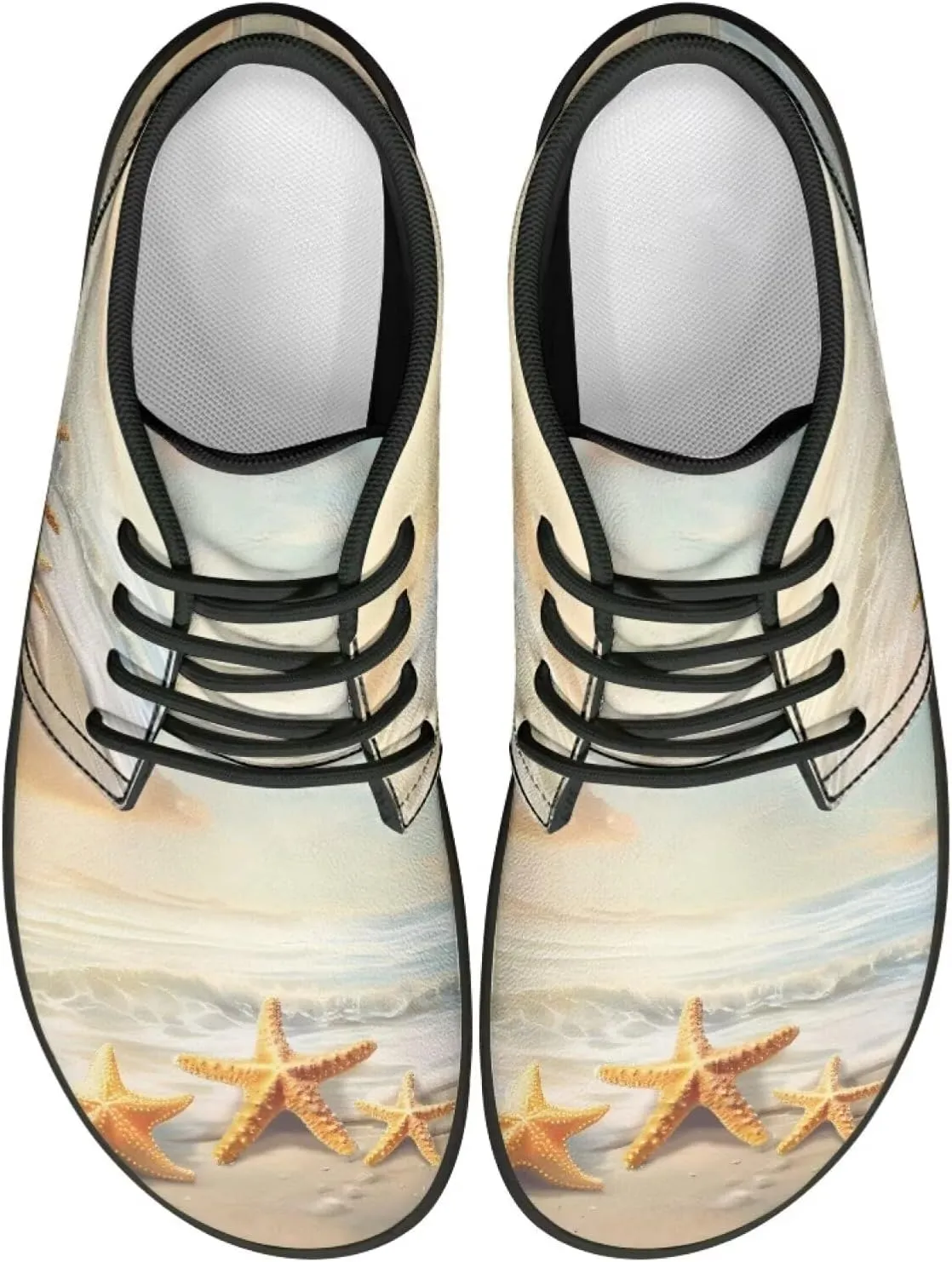 Howilath Marble Print Barefoot Sneakers Men Low Top Extra Width Anti-Skid Running Cross Training Shoe