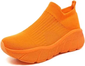 Jakcuz Women's Slip on Walking Shoes Non-Slip Comfortable 6cm Thick Sole Cushioning Fashion Sneakers Loafers Plus Size