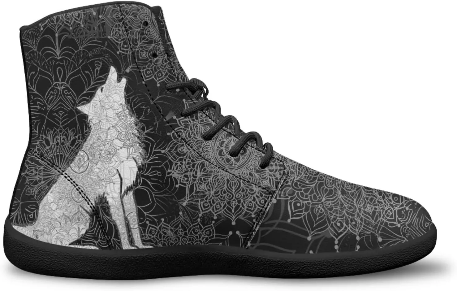 JoyLamoria Bling Bling Butterfly Print High Top Sneakers Lace up Leather Shoes Fashion High Top Flats Barefoot Wide Shoes Y2K for Girls