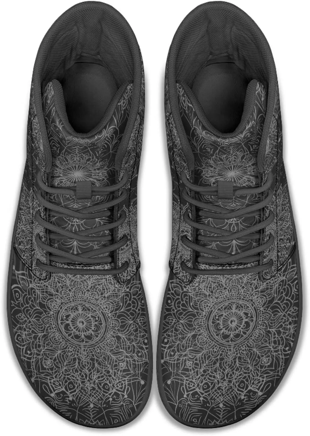 JoyLamoria Bling Bling Butterfly Print High Top Sneakers Lace up Leather Shoes Fashion High Top Flats Barefoot Wide Shoes Y2K for Girls