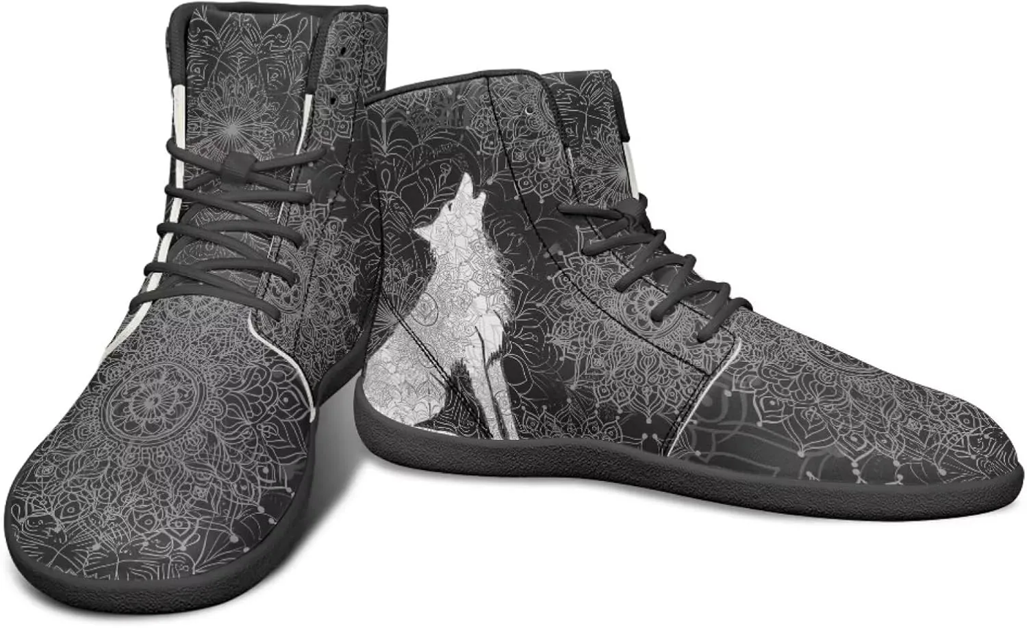 JoyLamoria Bling Bling Butterfly Print High Top Sneakers Lace up Leather Shoes Fashion High Top Flats Barefoot Wide Shoes Y2K for Girls