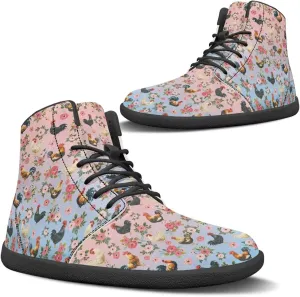 JoyLamoria Men Women High Top Barefoot Shoes Rainbow Pattern Pattern LGBT Fashion Sneakers Lace Up PU Leather Platform