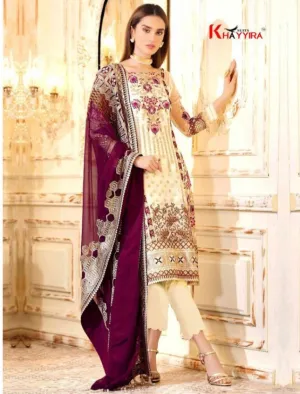 Khayyira Suits Elmas Heavy Chiffon Casual Wear Salwar Suit