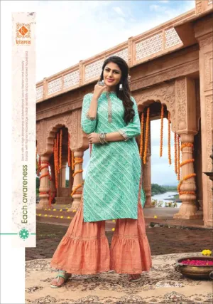 Kiana Presents Bandhani Pure Rayon Cotton Casual Wear Kurtis Collection