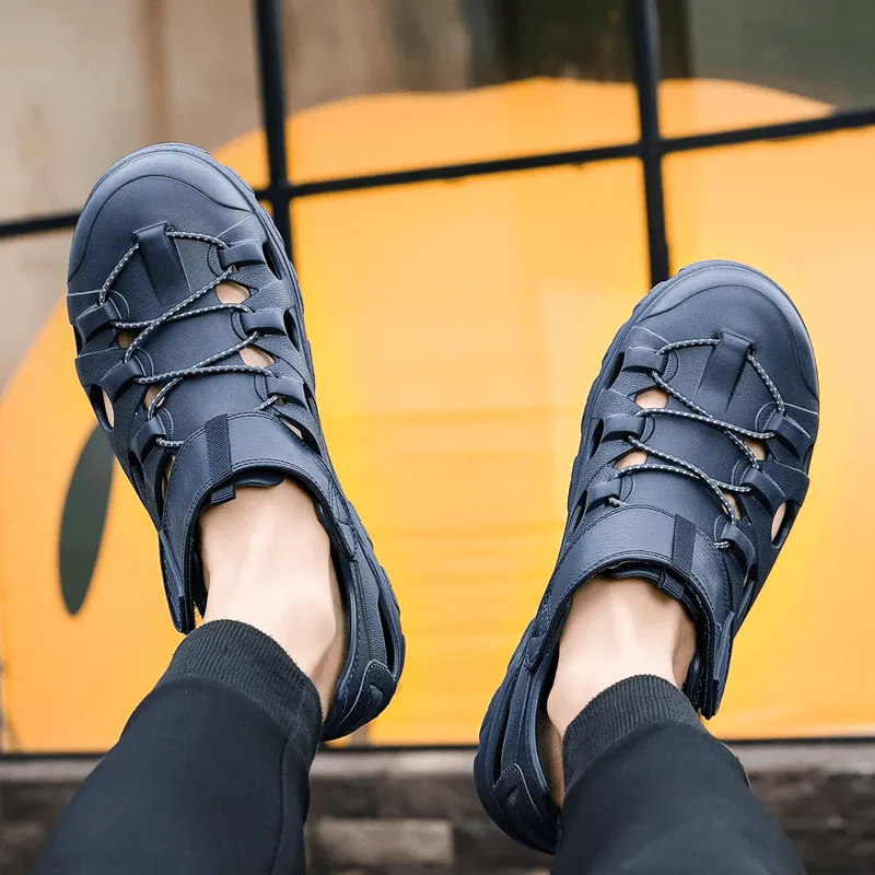 kkboxly kkboxly Men Hollow Out Breathable Non Slip Soft Bottom Outdoor Casual Beach Sandals