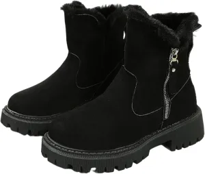 Ladmiple Trending Winter Boots For Women 2024 Snow Boots with Fur Lined Warm Slip On Ankle Booties Comfortable Loafers Shoes