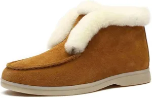Ladmiple Winter Boots For Women Cute Snow Boots Warm Ankle Booties Slip On Outdoor Fur Lined Comfortable Walking Shoes