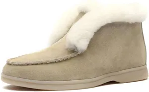Ladmiple Winter Boots For Women Cute Snow Boots Warm Ankle Booties Slip On Outdoor Fur Lined Comfortable Walking Shoes