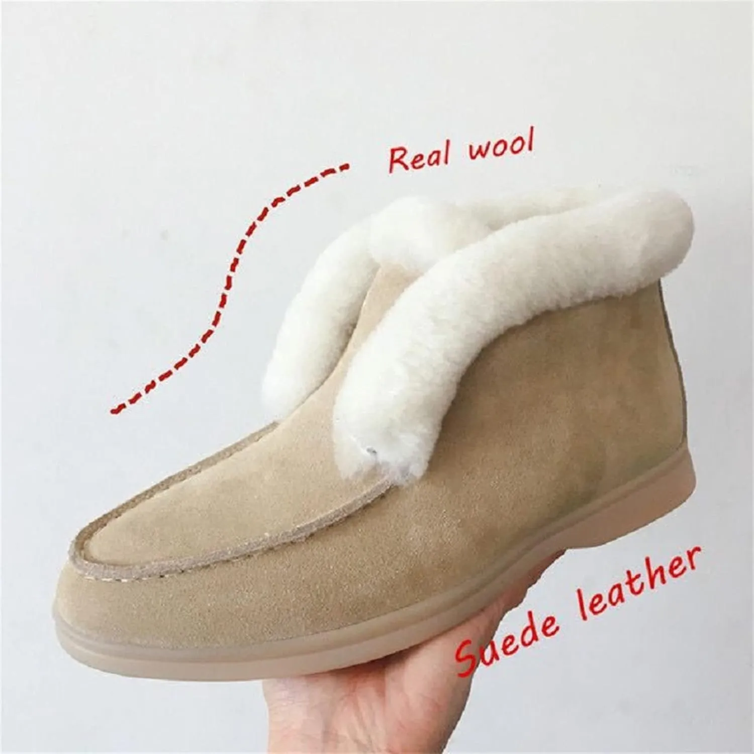 Ladmiple Winter Boots For Women Cute Snow Boots Warm Ankle Booties Slip On Outdoor Fur Lined Comfortable Walking Shoes
