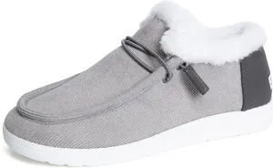 Ladmiple Winter Boots For Women Fashion Casual Slip-on Warm Loafers Shoes Faux Fur-Lined Comfortable Snow Ankle Booties