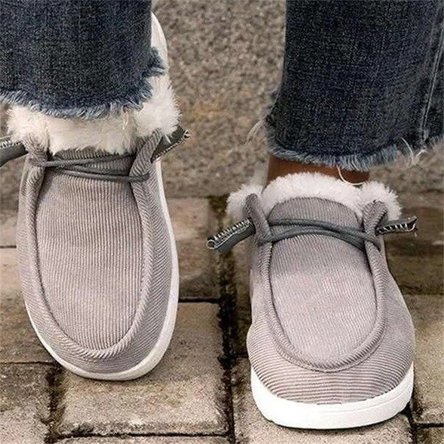 Ladmiple Winter Boots For Women Fashion Casual Slip-on Warm Loafers Shoes Faux Fur-Lined Comfortable Snow Ankle Booties