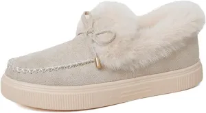 Ladmiple Winter Boots For Women Fashion Snow Boots Slip on Fur Lined Cold Weather Warm Ankle Booties Loafers Shoes 2024