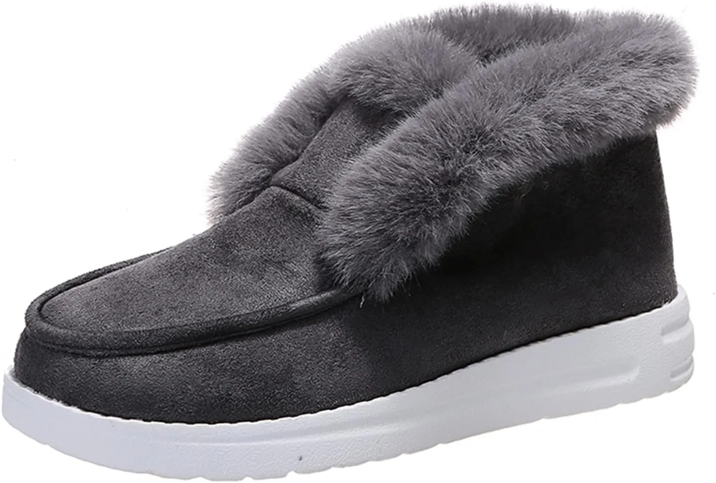 Ladmiple Winter Boots For Women Warm Slip On Snow Ankle Booties Fashion Fur Lined Outdoor Comfortable Loafers Shoes 2024