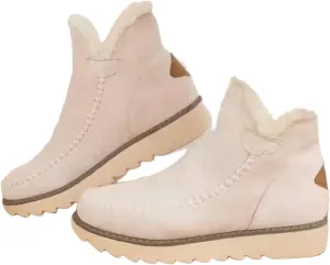 Ladmiple Winter Fashion Boots For Women 2024 Snow Boots Slip on Fur Lined Lightweight Cold Weather Warm Ankle Booties Loafers
