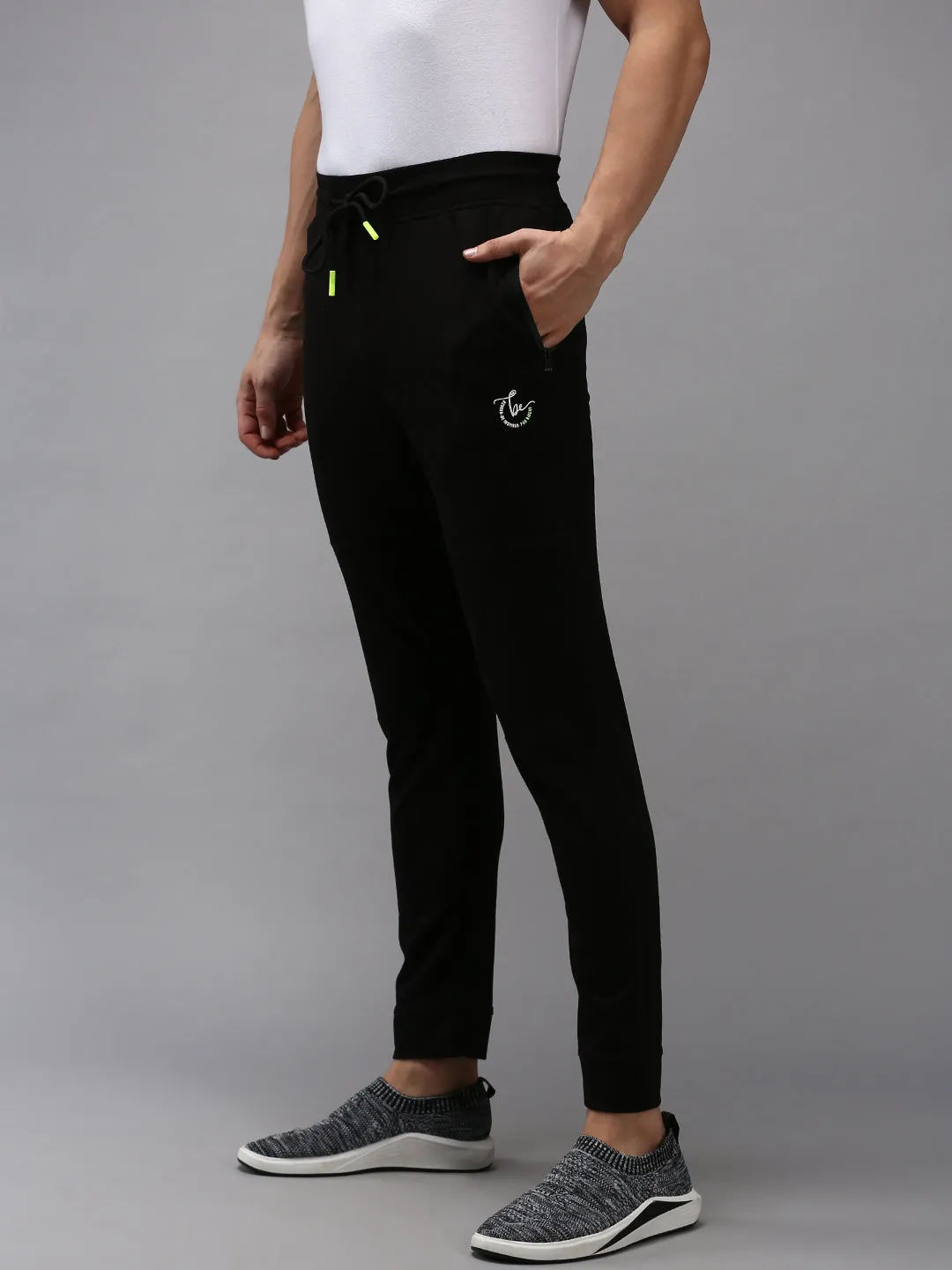 Men Black Solid Joggers