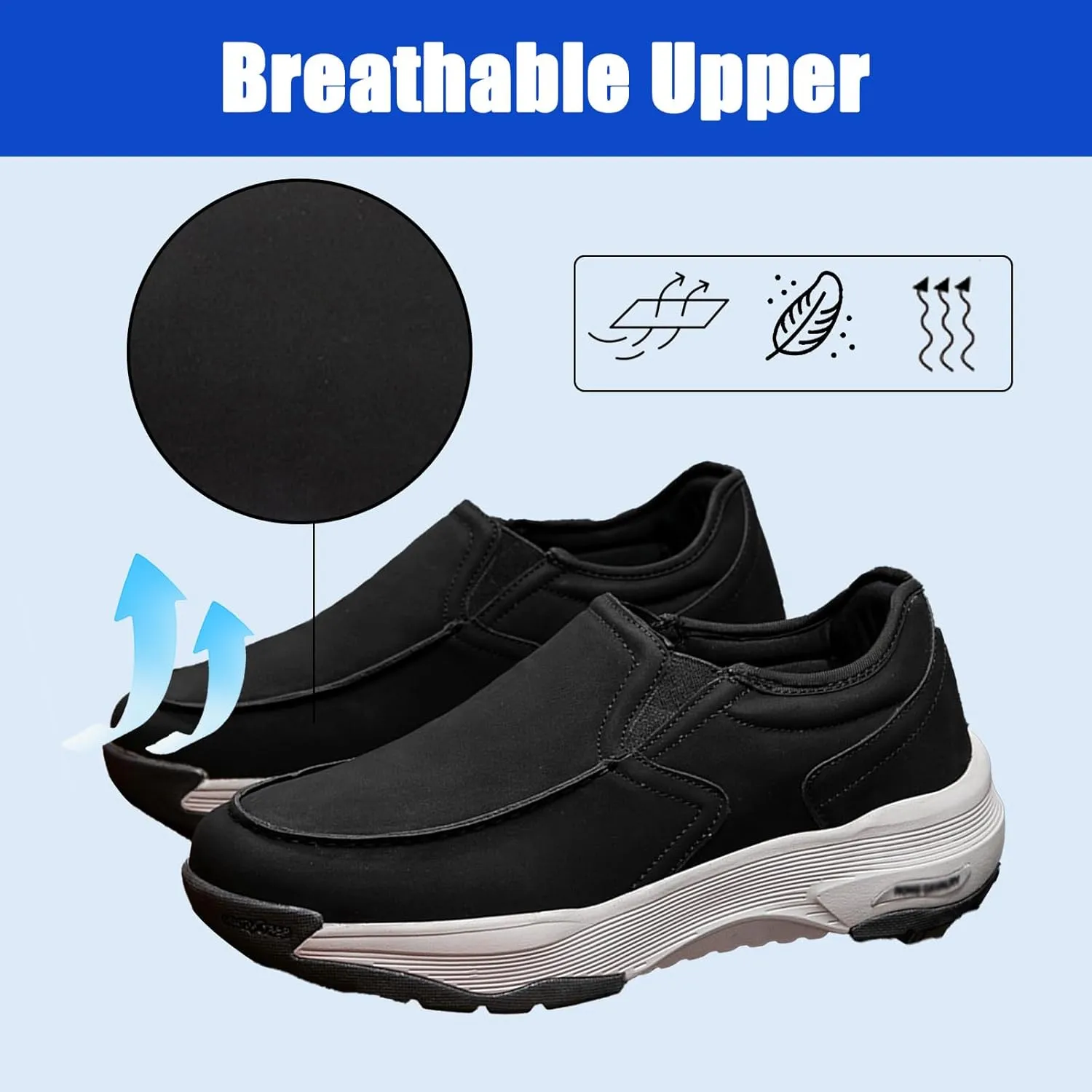 Men Slip On Orthopedic Walking Sneakers,Men Casual Trainers Trekking Sneakers,PU Leather Extra Wide Fit Trainers,Comfortable Lightweight Sports Shoes,Brown,47EU