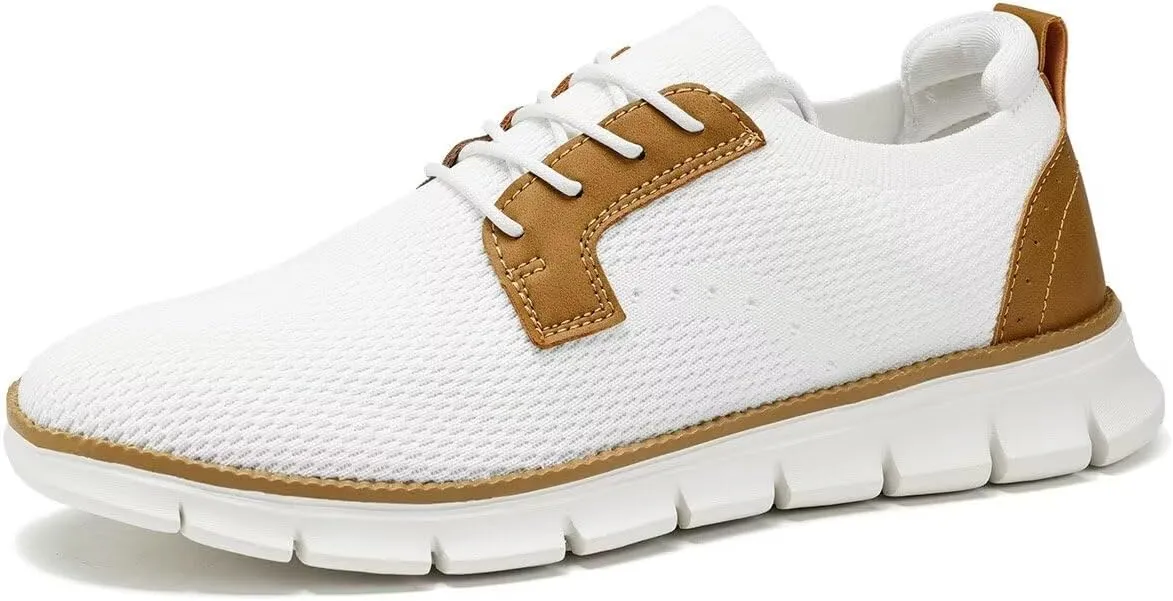 Mens Casual Oxfords Walking Shoes Fashion Mesh Dress Business Sneakers Work Comfortable Lightweight Soft Sole