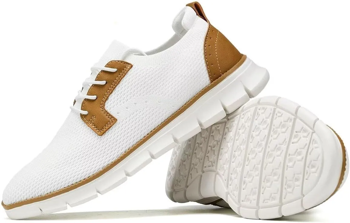Mens Casual Oxfords Walking Shoes Fashion Mesh Dress Business Sneakers Work Comfortable Lightweight Soft Sole