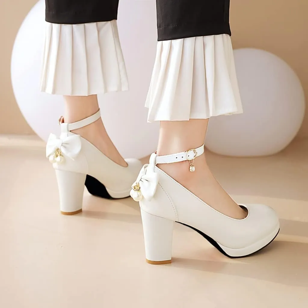 MIOKE Women's Square Toe Chunky Block High Heel Pumps Suede Slip-On Comfy Wedding Party Office Dress Shoes