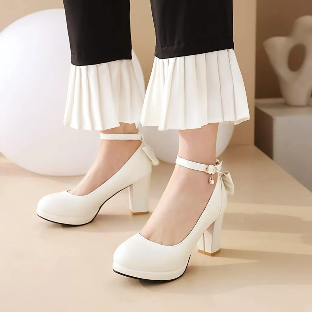 MIOKE Women's Square Toe Chunky Block High Heel Pumps Suede Slip-On Comfy Wedding Party Office Dress Shoes