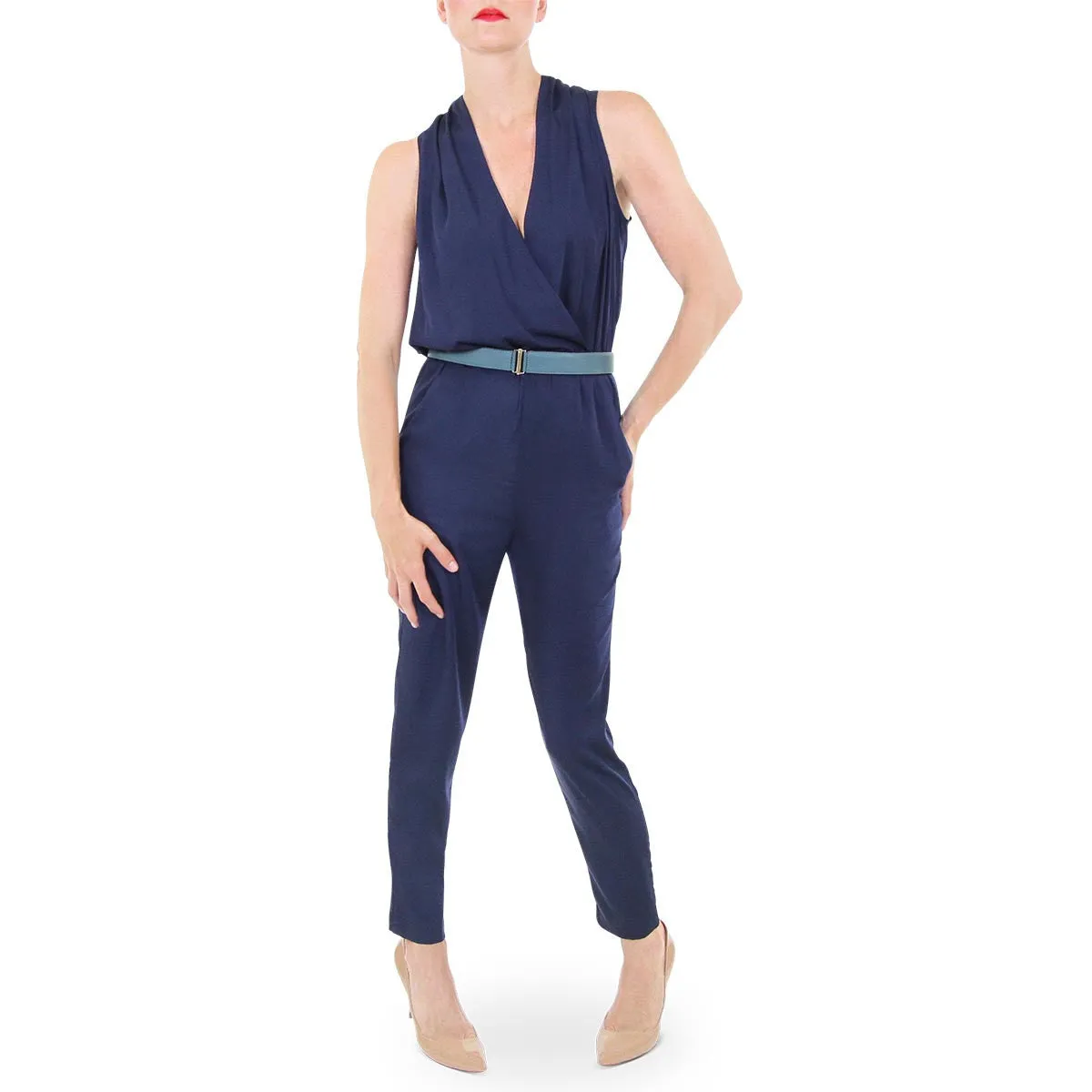 Navy Jumpsuit with Open Back
