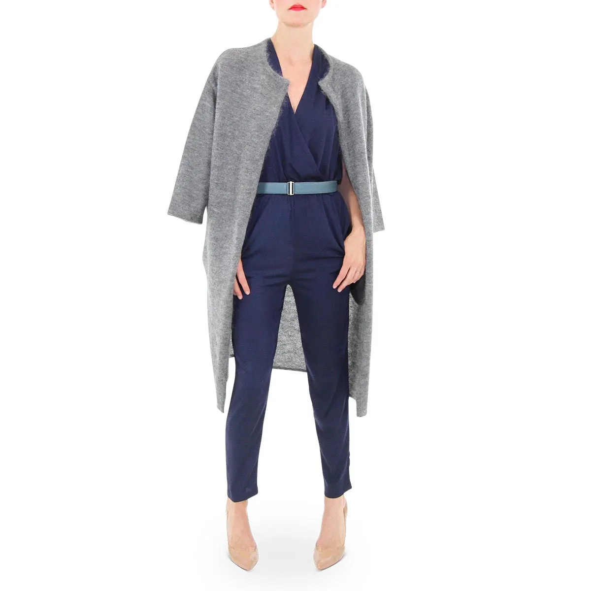 Navy Jumpsuit with Open Back