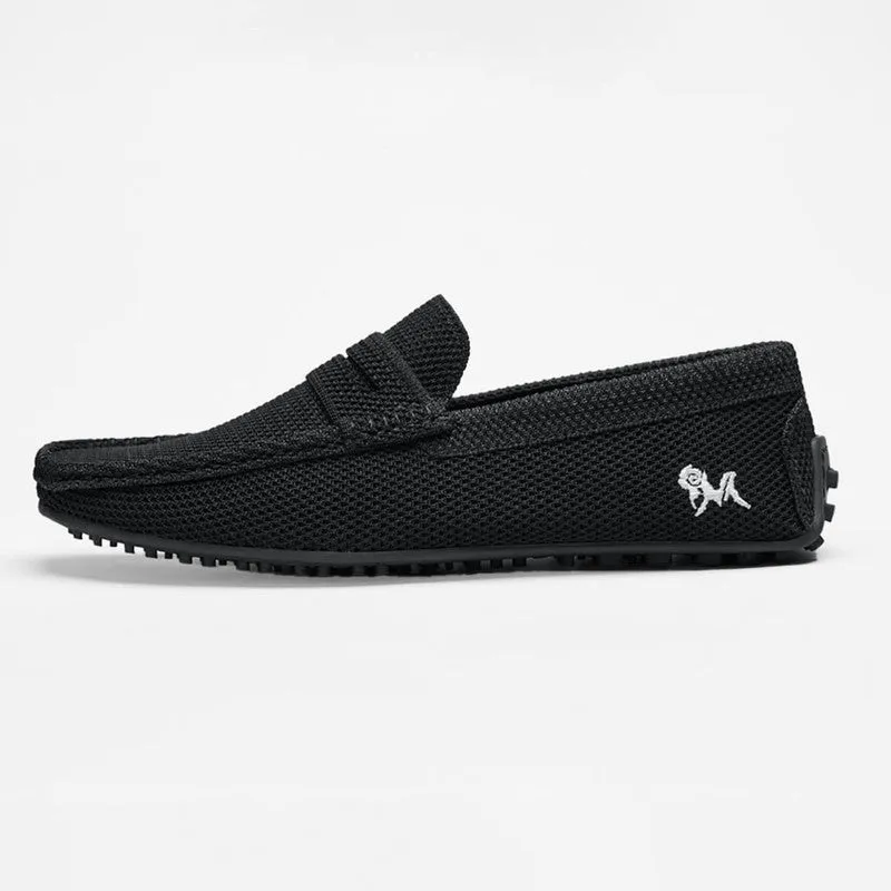 Neeman's Mens Knitted Loafers | Coal Black | Extra Honey