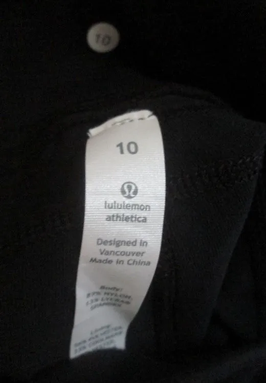 NEW Womens LULULEMON  EXTEND CROP III Athletic Workout Yoga Fitness Pants BLACK 10