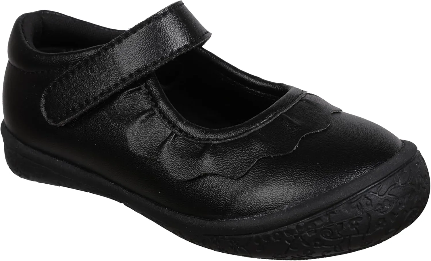Oomphies Amina Leather Mary Jane Shoes for Girls  Ruffled Dress Shoes with Hook & Loop Closure, Soft Cushion Footbed