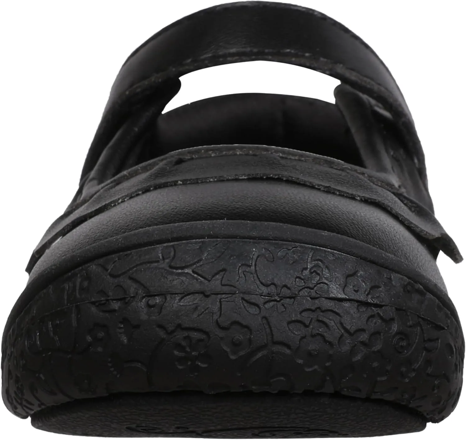 Oomphies Amina Leather Mary Jane Shoes for Girls  Ruffled Dress Shoes with Hook & Loop Closure, Soft Cushion Footbed