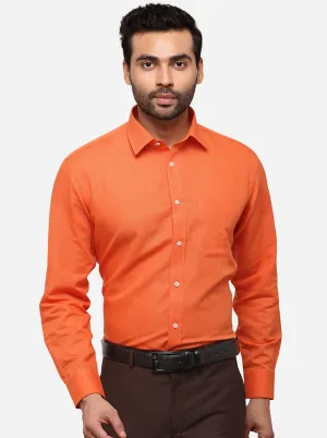 Orange Solid Regular Fit Formal Shirt | Greenfibre