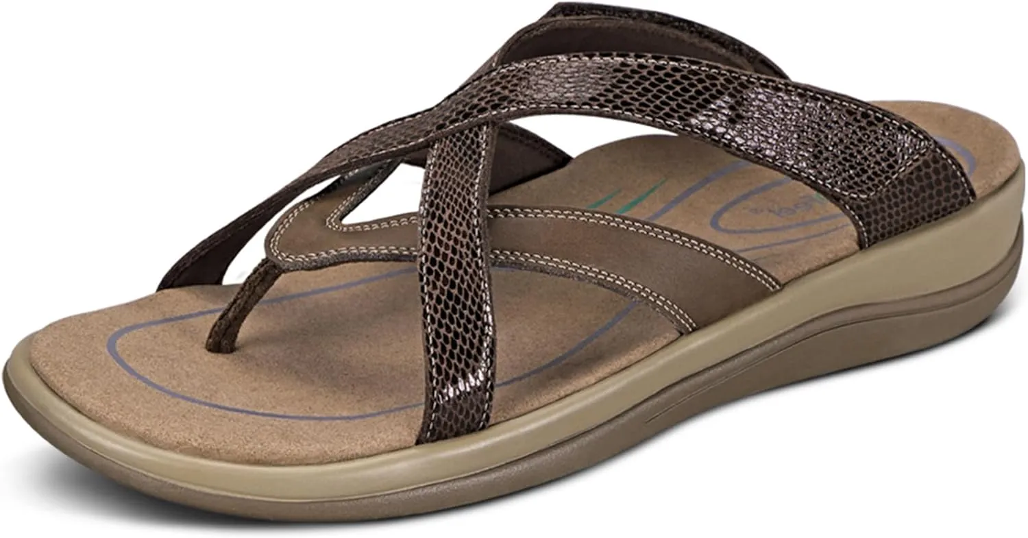 Orthofeet Women's Orthopedic Soft Microfiber Clio Sandals