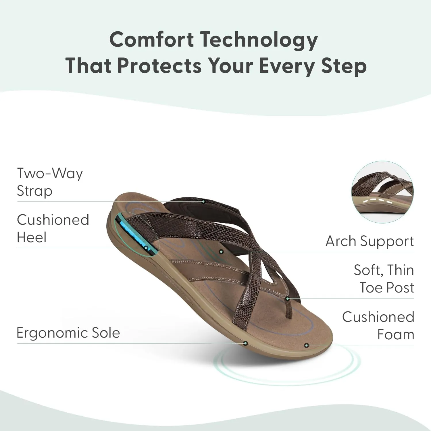 Orthofeet Women's Orthopedic Soft Microfiber Clio Sandals