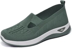 Orthopedic Shoes for Women Breathable Soft Walking Shoe Shoes Arch Support Slip On Sneakers Comfort Work Sneakers Woven Mesh Up Casual Running Going Out Flat Sneaker