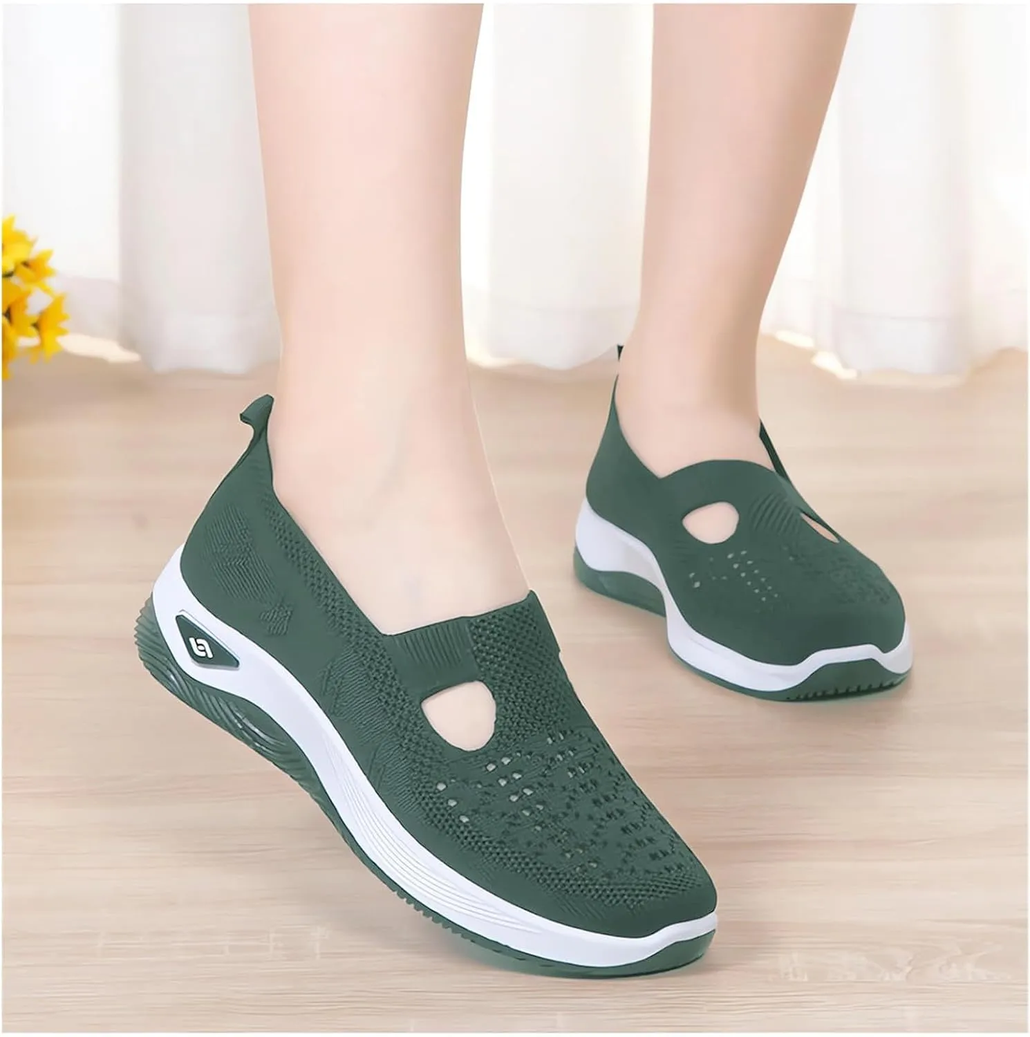 Orthopedic Shoes for Women Breathable Soft Walking Shoe Shoes Arch Support Slip On Sneakers Comfort Work Sneakers Woven Mesh Up Casual Running Going Out Flat Sneaker