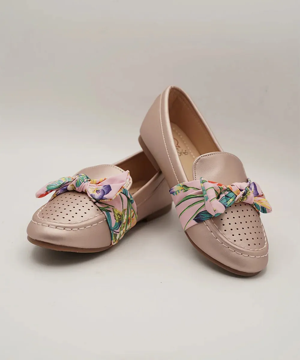 Peach Color Formal Shoes for Girls