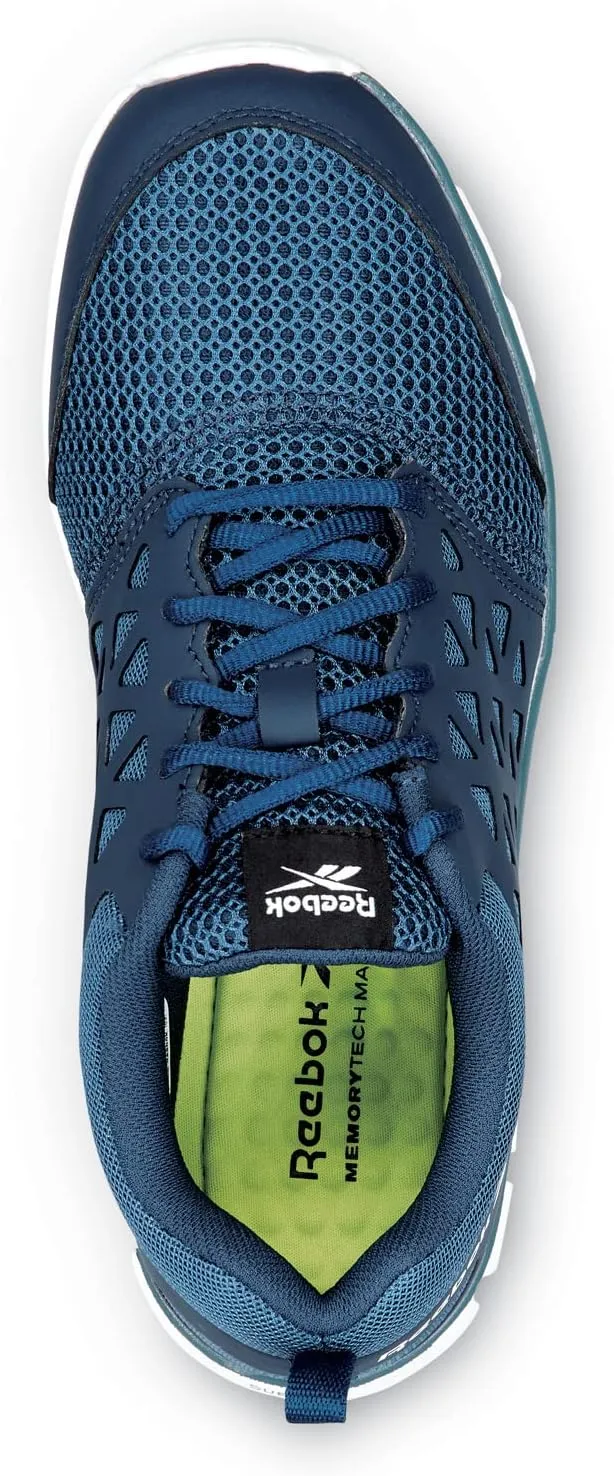 Reebok Work Sublite Cushion Work, Men's, Navy, Athletic Style, MaxTrax Slip Resistant, Soft Toe Work Shoe