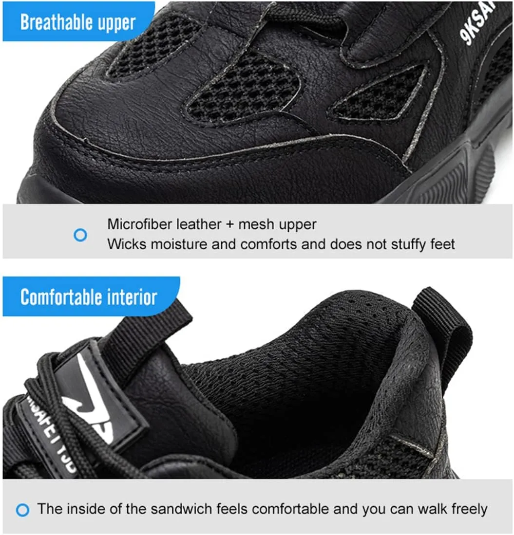 Safety Trainers Men Womens Steel Toe Cap Trainers Lightweight Comfortable Safety Shoes Work Trainers Non Slip & Breathable