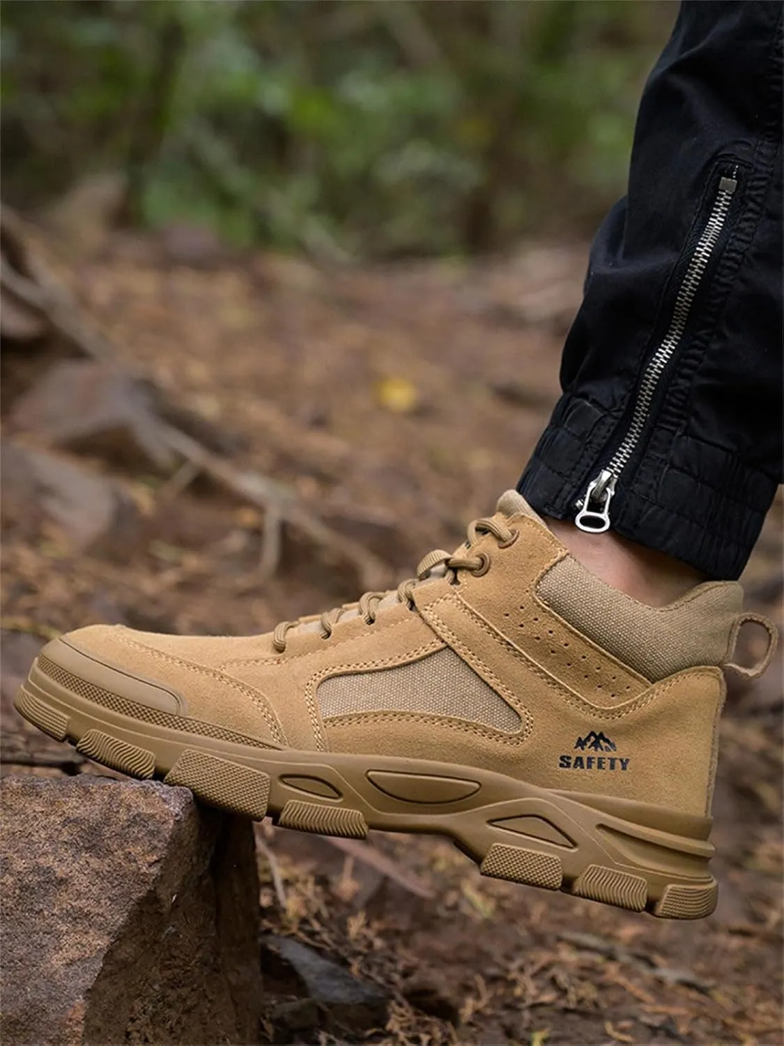 Safety Trainers Men's Steel Toe Cap Trainers Lightweight Safety Shoes for Men Breathable Work Boots