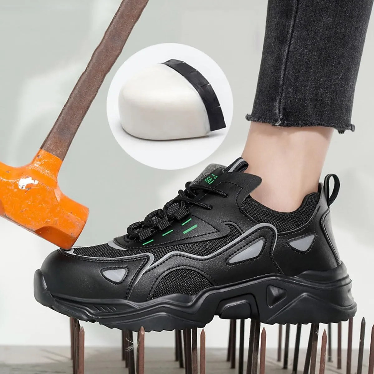 Safety Trainers Mens Womens Steel Toe Cap Trainers Lightweight Safety Shoes for Women Breathable Work Boots